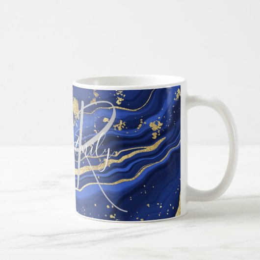 Monogramm für den Abstrakten Namen der lila weißen Kaffeetasse (Rechts)