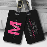 Monogramm für den Anfangsnamen des benutzerdefinie Gepäckanhänger<br><div class="desc">Erstellen Sie Ihren eigenen stilvollen, benutzerdefinierten World Traveller Pink Initial Name Monogram Gepäckanhänger. Dieses schicke und stilvolle Gepäckanhänger verleiht jedem Reiseerlebnis eine raffinierte Touch und ist damit das perfekte Accessoire für den Weltreisenden oder für jeden, der einen ernsthaften Fall von Wanderlust hat. Auf der Vorderseite zeigt das Design ein einzigartiges,...</div>