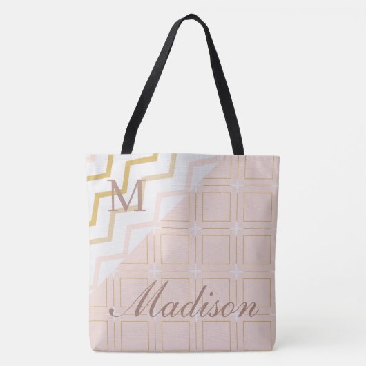 Monogramm für den Anfangsnamen Geometrischer Trend Tasche (Vorderseite)