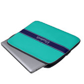 Monogramm für den Aquamarinen, wasserdichten blaue Laptopschutzhülle (Vorne Knopf)