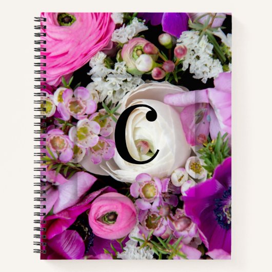 Monogramm für den benutzerdefinierten Anfangsbuchs Notizblock (Vorderseite)