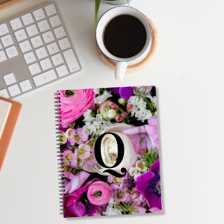 Monogramm für den benutzerdefinierten Anfangsbuchs Notizblock