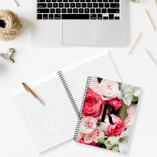 Monogramm für den benutzerdefinierten Anfangsbuchs Notizblock