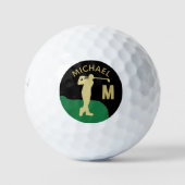 Monogramm für den benutzerdefinierten Golfernamen Golfball (Vorderseite)