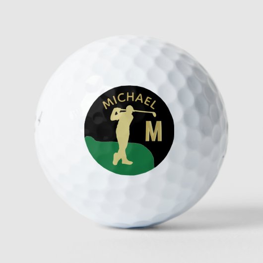 Monogramm für den benutzerdefinierten Golfernamen Golfball (Vorderseite)