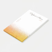 Monogramm für den beruflichen weißen Glitzer Post-it Klebezettel (angewinkelt)