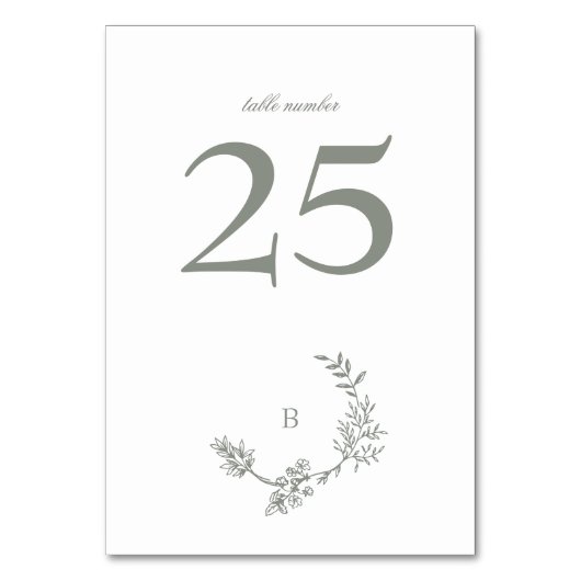 Monogramm für den Blumenkranz der traditionellen S Tischnummer (Rückseite)