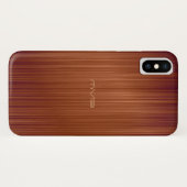 Monogramm für den braunen roten Kohlenstofffaserau Case-Mate iPhone Hülle (Rückseite (Horizontal))