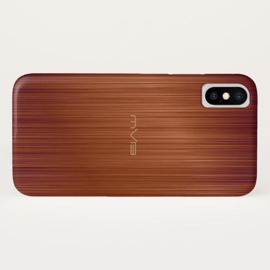 Monogramm für den braunen roten Kohlenstofffaserau Case-Mate iPhone Hülle (Rückseite (Horizontal))