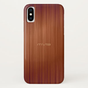 Monogramm für den braunen roten Kohlenstofffaserau Case-Mate iPhone Hülle