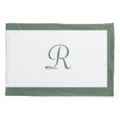Monogramm für den einfachen grünen Namen Kissenbezug (Rückseite)