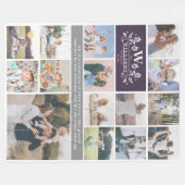 Monogramm für den Familiennamen | 15 FotoCollage Fleecedecke (Vorderseite (Horizontal))