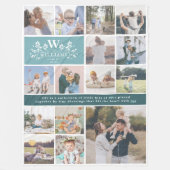 Monogramm für den Familiennamen | 15 FotoCollage Fleecedecke (Vorderseite)