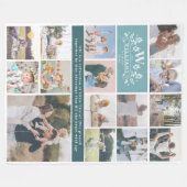 Monogramm für den Familiennamen | 15 FotoCollage Fleecedecke (Vorderseite (Horizontal))