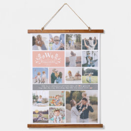 Monogramm für den Familiennamen | 15 FotoCollage Wandteppich Mit Holzrahmen