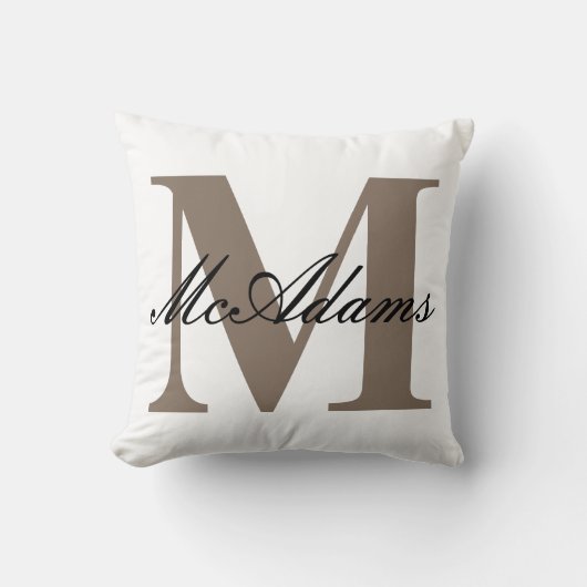 Monogramm für den Familiennamen | Kissen (Vorderseite)