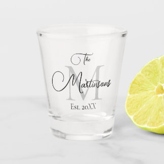 Monogramm für den Familiennamen Personalisiert Schnapsglas