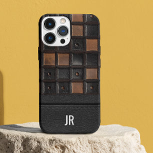 Monogramm für den gegrabenen Lederausdruck Case-Mate iPhone 14 Hülle