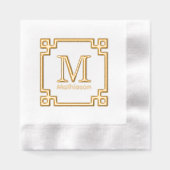 Monogramm für den Gerahmten Anfangsnamen mit griec Servietten Mit Folie (Vorderseite)