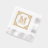 Monogramm für den Gerahmten Anfangsnamen mit griec Servietten Mit Folie (Links)