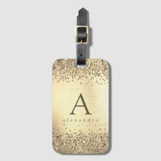 Monogramm für den Glitzer Gepäckanhänger (Vorderseite Vertikal)