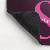 Monogramm für den Glitzer "Hot Pink & Black Drilli Mousepad (Ecke)