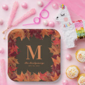 Monogramm für den glorreichen Herbst Pappteller (Party)