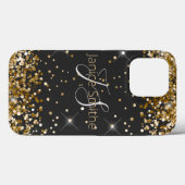 Monogramm für den Gold-Glitzer Case-Mate iPhone Hülle (Rückseite (Horizontal))