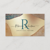 Monogramm für den Gold-Glitzer Visitenkarte (Vorderseite)