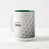 Monogramm für den Golfball Personalisiert Zweifarbige Tasse (Vorderseite Links)