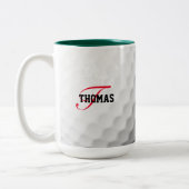 Monogramm für den Golfball Personalisiert Zweifarbige Tasse (Links)