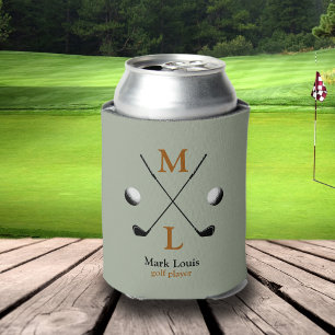 Monogramm für den Golfspieler Personalisiert Dosenkühler