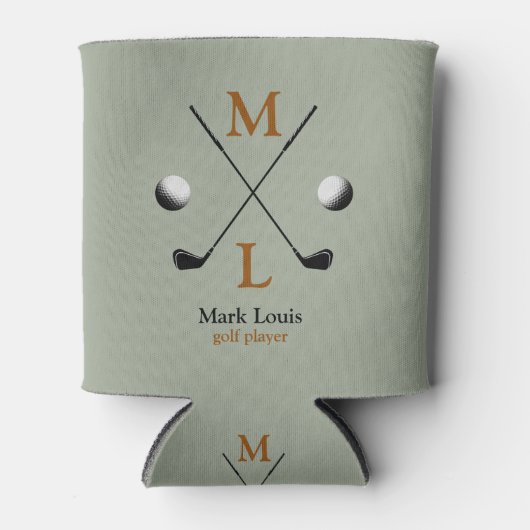 Monogramm für den Golfspieler Personalisiert Dosenkühler (Vorderseite)