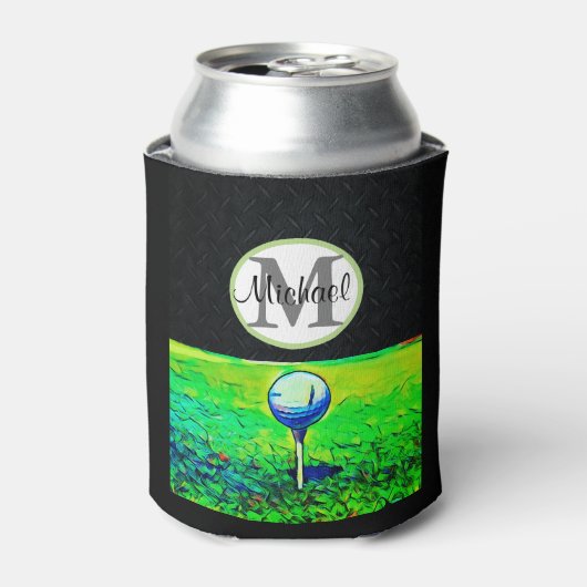 Monogramm für den Golfsport Name Cooler Vater Männ Dosenkühler (Kanne Vorderseite)