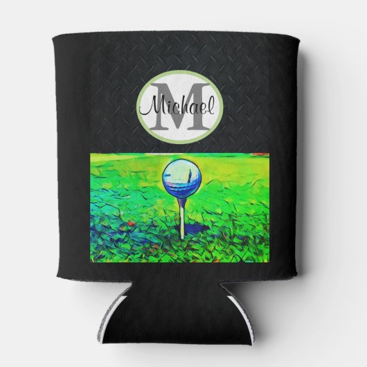 Monogramm für den Golfsport Name Cooler Vater Männ Dosenkühler (Rückseite)