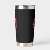 Monogramm für den heißen rosafarbenen schwarzen Na Thermobecher (Links)