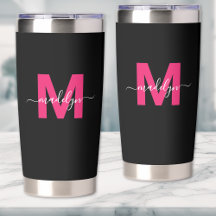 Monogramm für den heißen rosafarbenen schwarzen Na