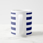 Monogramm für den horizontalen, Navy-Weiß-Preppy-S Jumbo-Tasse (Rückseite)