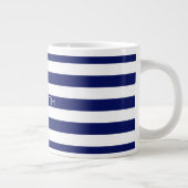 Monogramm für den horizontalen, Navy-Weiß-Preppy-S Jumbo-Tasse (Rechts)