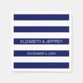 Monogramm für den horizontalen, Navy-Weiß-Preppy-S Serviette (Vorderseite)