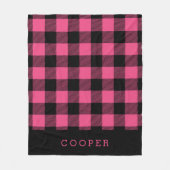 Monogramm für den Karo "Hot Pink" und "Black Buffa Fleecedecke (Vorderseite)