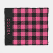Monogramm für den Karo "Hot Pink" und "Black Buffa Fleecedecke (Vorderseite (Horizontal))