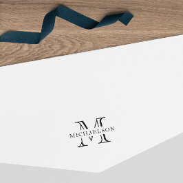 Monogramm für den klassischen Nachnamen Permastempel