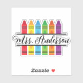 Monogramm für den Lehrernamen mit Crayons Aufkleber (Blatt)
