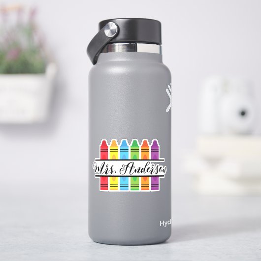 Monogramm für den Lehrernamen mit Crayons Aufkleber (HydroFlask)