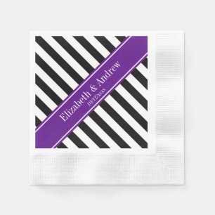 Monogramm für den Lila Bandnamen Schwarz-weiß Stre Serviette