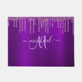 Monogramm für den Lila Drift-Glitzer mit benutzerd Fußmatte (Vorderseite)