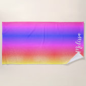 Monogramm für den Lila rosa Namen Strandtuch (Vorderseite)