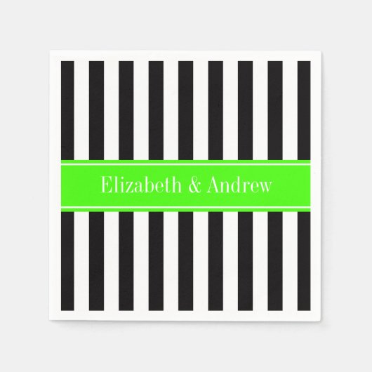 Monogramm für den Limonen Bandnamen Schwarz-weiß S Serviette (Vorderseite)