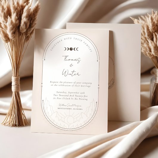 Monogramm für den Mond und die Sterne Einladung